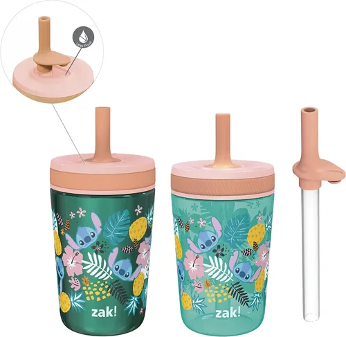 Miniatura 21 de Zak Designs Baby Shark Kelso - Juego de vasos con tapa de rosca a prueba de fugas con pajilla, paquete para niños, incluye vasos de plástico y acero