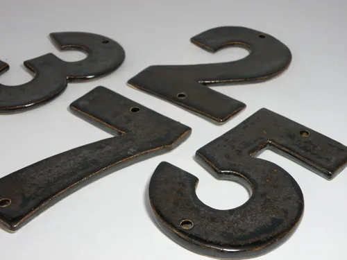 Miniatura 2 de Stoneware House Numbers, House Tiles, Ceramic house Address Numbers