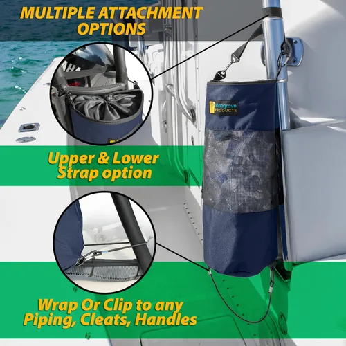 Miniatura 4 de Mangrove Products: Bote de basura portátil para barco, bolsa de basura reutilizable, equipo de navegación, almacenamiento de barcos, accesorios Azul