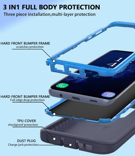 Miniatura 2 de Funda protectora a prueba de golpes para Samsung Galaxy S9 Plus, 6.2 pulgadas (negro)
