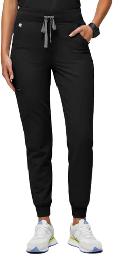 FIGS Zamora - Pantalones quirúrgicos de cintura alta para mujer, ajuste delgado, 6 bolsillos, cintura alta, pantalones de yoga para mujer