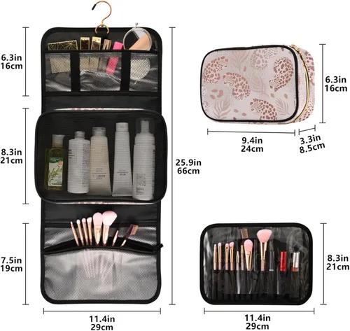 Miniatura 3 de Western Desert Cowboys - Neceser de viaje para cosméticos y brochas de maquillaje, organizador de accesorios resistentes al agua para mujer, 3 A1