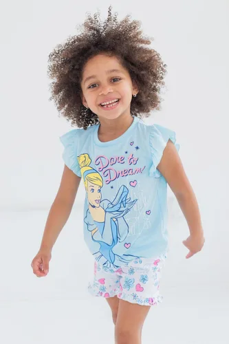 Miniatura 26 de Disney Frozen Moana Princess Tiana - Conjunto de camiseta floral y pantalones cortos de rizo francés para niños pequeños y grandes