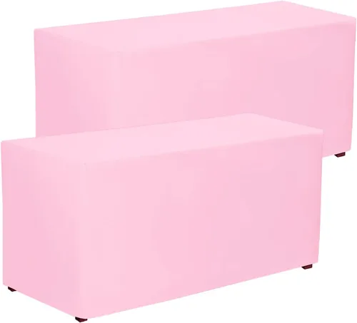 Miniatura 12 de PLOYMONO - Juego de 2 manteles ajustables, mantel de longitud hasta el suelo para mesa rectangular de 4 pies (122x61 cm) de poliéster, ideal
