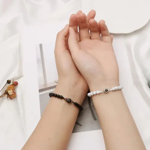 Miniatura 4 de Pulsera con texto en inglés "I Love You" para parejas, regalos para mi hombre, novio, novia, marido, esposa, mi amor, prometida, para el día de San