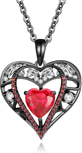 Miniatura 97 de Collar de cristal de 5 corazones, chapado en oro rosa de 18 quilates, colgante con cadena de plata de ley 925 de 18 + 2 pulgadas, joyería de piedra