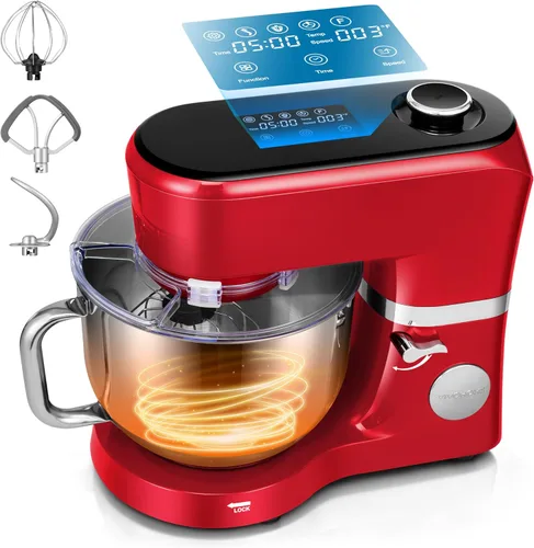 Miniatura 15 de VIVOHOME Batidora de pie con fermentación, preajustes de un toque, batidora eléctrica de masa con tazón de 6 cuartos, batidora de pie de cocina