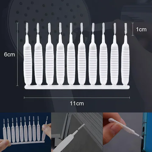 Miniatura 6 de Cepillo de limpieza mejorado para cabezal de ducha, cepillo de limpieza antiobstrucción, cepillo de limpieza para cabezal de ducha, cepillo de 10pcs