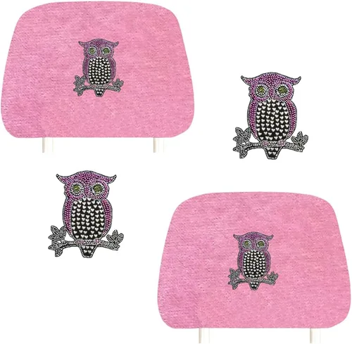 Miniatura 11 de ALLBrand Fundas universales para reposacabezas de asiento de automóvil, camión, con diamantes de imitación, color rosa, paquete de 2