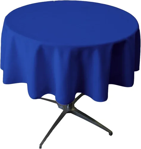 Miniatura 125 de LA Linen - Mantel redondo lavable de popelina de poliéster, resistente a manchas y arrugas, 51", mantel de tela para comedor, cocina, fiesta, Negro