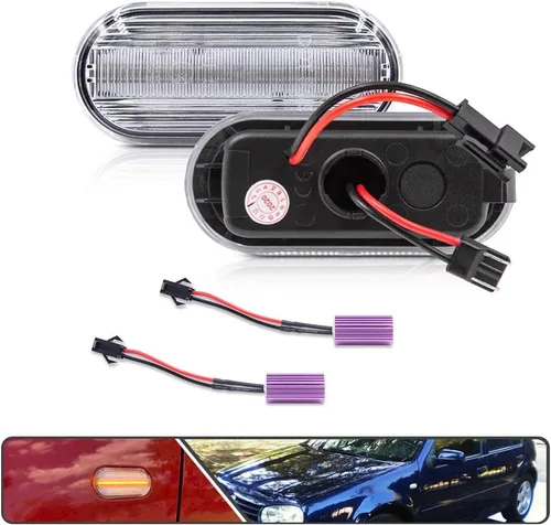 Miniatura 2 de 2 unids Full Amber Dynamic Sequential Blink LED Side Marker Light para Volkswagen Golf MK4 Jetta New Beetle Front Fender Luces de señal de giro
