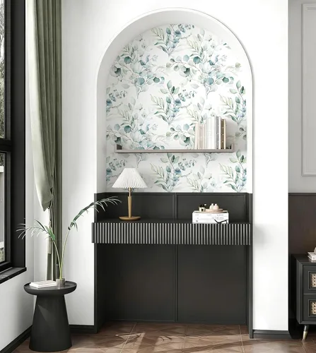 Miniatura 3 de Floralplus Papel tapiz autoadhesivo de hojas de eucalipto bohemio para baño, apto para inquilinos, papel tapiz extraíble, papel adhesivo adhesivo