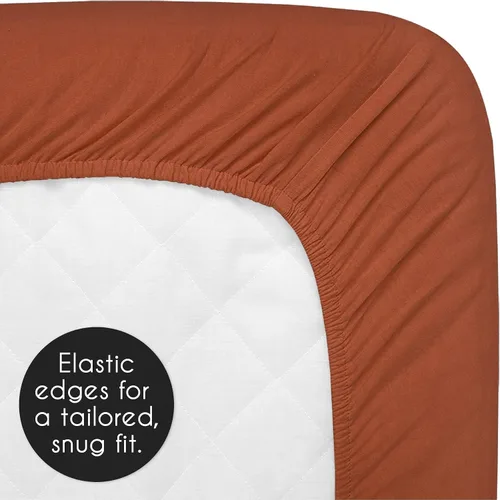 Miniatura 5 de Sweet Jojo Designs Orange Girl - Sábana bajera ajustable para cuna para bebé, recién nacido, habitación de bebé, colchón estándar óxido quemado
