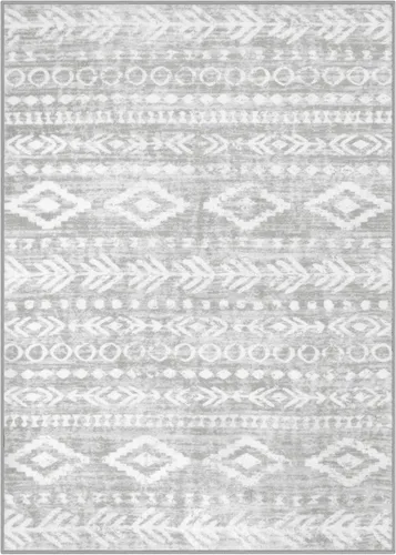 Miniatura 25 de Lahome Alfombra bohemia marroquí para entrada, lavable, de 2 x 3 pies, color gris y blanco, antideslizante, ultra fina, suave, rústica con estampado