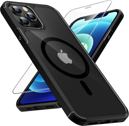 Miniatura 114 de TAURI Funda magnética 2 en 1 transparente para iPhone 14 Pro, compatible con Magsafe [no amarillenta] con protector de pantalla, protección de grado