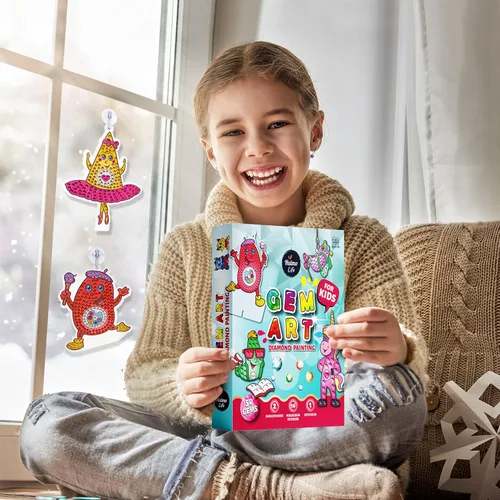 Miniatura 4 de Halmolife Kit de arte de diamantes para niños, kit de arte y manualidades de pintura de gemas para edades de 6 a 12 años, regalos para niños y niñas