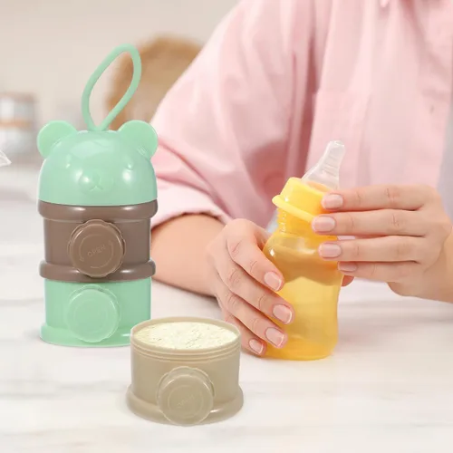 Miniatura 7 de Kisangel - Dispensador portátil de leche en polvo de 4 capas, contenedor de almacenamiento de fórmula de gran capacidad para alimentación de viaje
