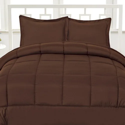 Miniatura 2 de Lujosa ropa de cama de microfibra cepillada con punto de caja suave y alternativa al plumón, matrimonial, color negro