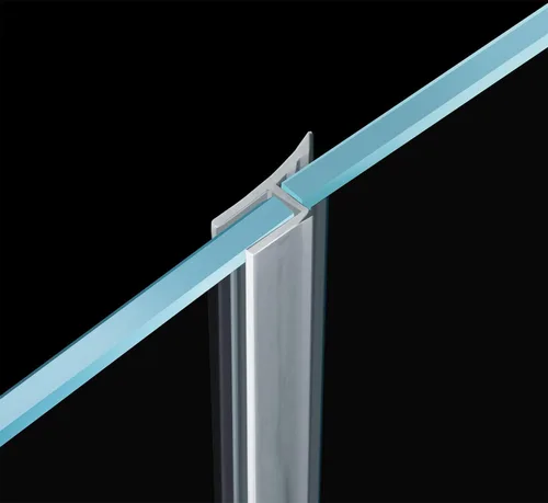Miniatura 9 de Tira de sellado lateral de puerta de vidrio de silicona flexible de 100 pulgadas sin marco para puerta de vidrio Framelss de 5/16 pulgadas (flexible)