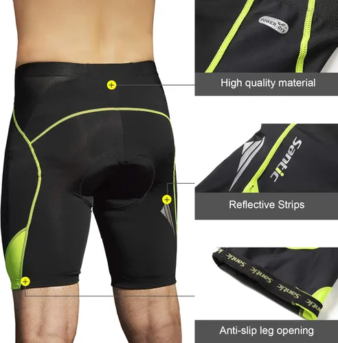 Miniatura 4 de Santic Pantalones cortos de ciclismo acolchados para hombre, pantalones de ciclismo para ciclismo, ropa de ciclismo