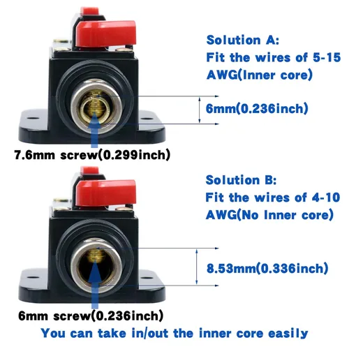 Miniatura 2 de Fusible de reinicio del disyuntor en línea de audio 20A, 12V-24V CC reinicio manual en línea portafusibles 20A para motores marinos de arrastre