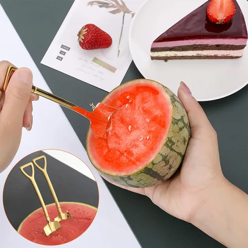Miniatura 5 de Cucharas con forma de pala dorada, cucharas de acero inoxidable para té, café, azúcar, mini pala, forma de café, helado, cucharas de postre