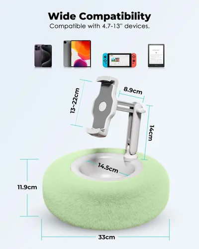 Miniatura 3 de Viozon Almohada con soporte para tablet, compatible con teléfono/tableta de 4.7"-13", iPad, iPhone, Samsung, Google, Kindle, soporte de teléfono