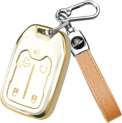 QBUC Funda para llavero Chevy, funda para llavero para Chevy Suburban Tahoe, GMC, Sierra, Acadia, Terrain, Silverado, protector de llavero para 1500