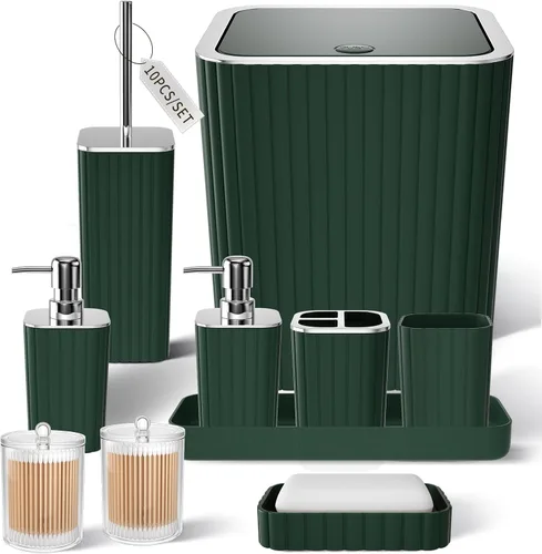 Miniatura 77 de XLHOMO Bathroom Set- 25PC Beige Bathroom Set, Bathroom Set with Shower Curtain and Rugs, Beige Shower Curtain Set, Toilet Brush, Bathroom Trash Can