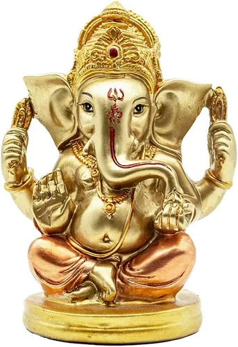 BangBangDa Estatua de Lord Ganesha hindú – Elefante indio Dios Murti Decoración Pintura a mano Figuras ídolo Boda Regreso Regalos para el Hogar