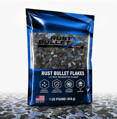 Miniatura 18 de RUST BULLET Copos de color decorativos – marrón otoñal – Personaliza pisos de concreto con 1 libra de chips de vinilo duraderos y resistentes a
