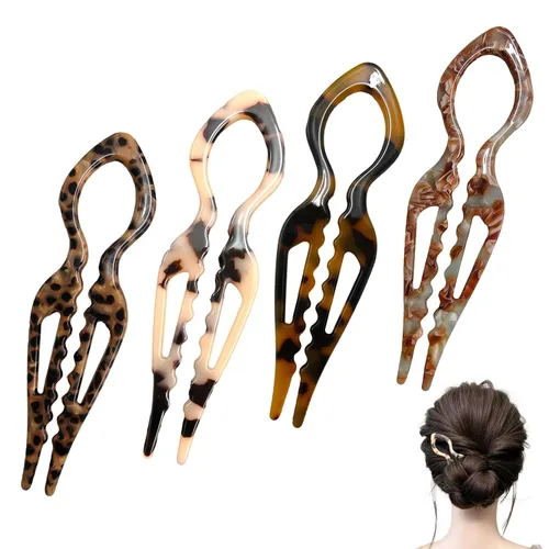 4 horquillas de pelo francés Prestige para mujer (juego A)