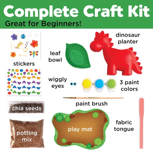 Miniatura 3 de Creativity for Kids Dinosaurio auto riego para mascotas, kit de bricolaje para niños, manualidades de dinosaurios para niños, relleno de cesta
