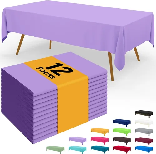 Miniatura 23 de Smiry - Juego de 6 manteles desechables, 54 x 78 pulgadas, manteles impermeables rectangulares para fiestas, cubierta de mesa de plástico
