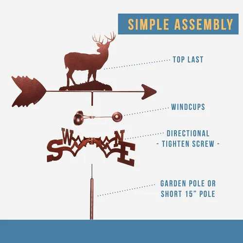 Miniatura 3 de SWEN Products Veleta Deer Buck (estaca de jardín incluida)
