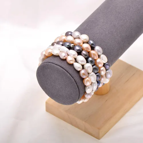 Miniatura 4 de Joseph Brothers Pulsera de perlas de agua dulce cultivadas blancas para mujer, 7 pulgadas