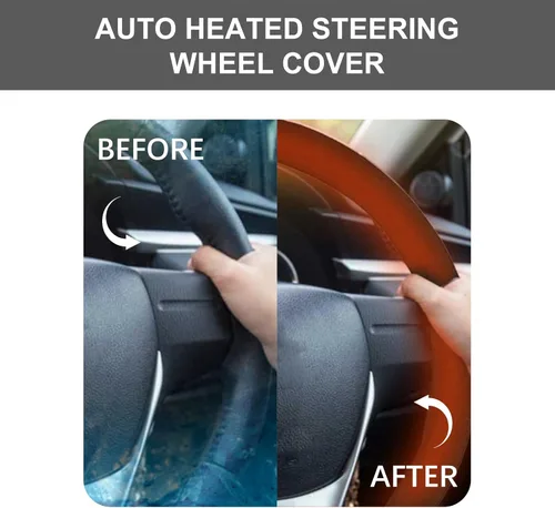 Miniatura 5 de Funda térmica para volante de 15 pulgadas, 12 V, cubierta protectora para volante con calefacción para invierno, universal, adecuada