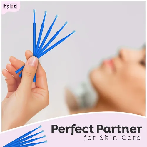 Miniatura 5 de Microswabs - Paquete de 500 extensiones de pestañas, color azul, microaplicador suave de 0.079 pulgadas con varitas de microfibra, adecuado