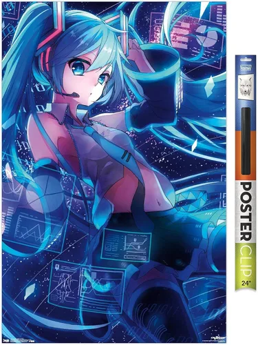 Miniatura 17 de Trends International Hatsune Miku - Póster de pared con pantallas, 14.725 x 22.375 pulgadas, paquete de póster y montaje prémium Paquete de póster
