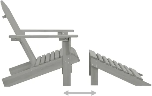 Miniatura 7 de Grand Fauteuil de Jardin Adirondack Démontable con mesa otomana y otomana y macizo Bois de Sapin Gris para patio, terraza, jardín, cómodo y duradero