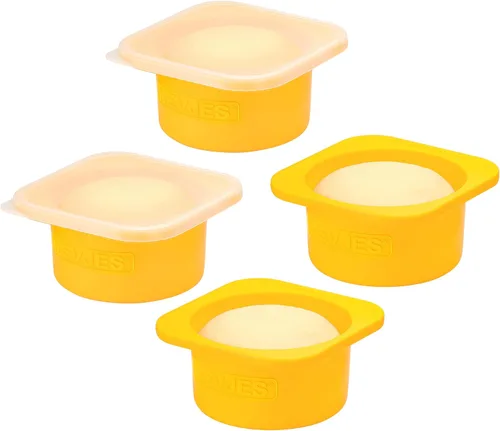 Miniatura 10 de Recipientes apilables de silicona para pruebas de masa de pizza artesanal con tapas, 5 paquetes-16.9 fl oz porción (amarillo)