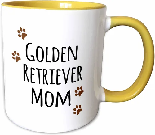 Miniatura 13 de 3dRose (mug_154126_4) Golden Retriever Dog Mom - Perro por raza - huellas marrones - amante de los perritos - amor orgulloso del dueño de mascotas