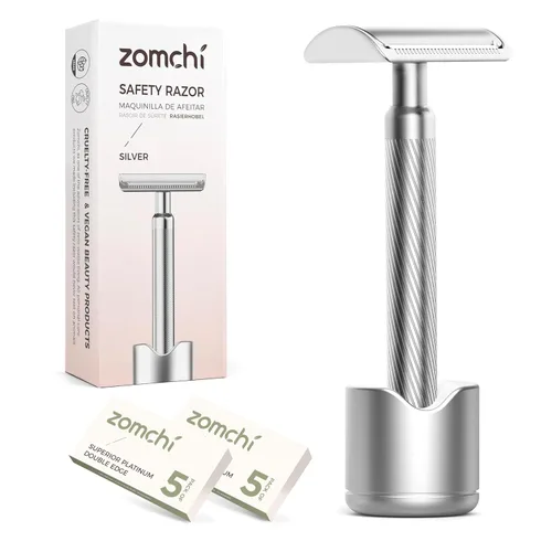 Miniatura 9 de ZOMCHI Maquinilla de afeitar de seguridad para hombres con 10 cuchillas de afeitar de seguridad, nueva versión 2.0 de metal reutilizable