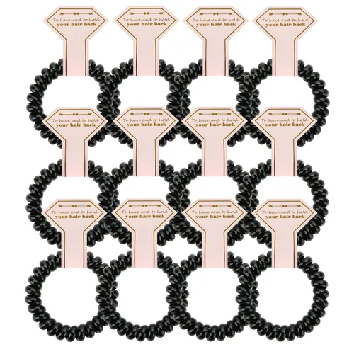 Lazos para el cabello, 12 bobinas en espiral para despedida de soltera, regalo de dama de honor para novia, boda, mujeres, fiestas, invitados, Negro