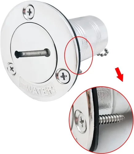 Miniatura 4 de Boat Water/Diesel/Gas/Fuel Deck Fill/Filler 1-1/2 Inch(38mm) with Keyless Cap 316 Stainless Steel Boat Deck Hardware for Boat, Yacht, Caravan