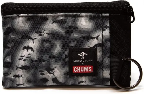Miniatura 33 de Chums Surfshorts - Cartera minimalista ligera con cremallera y ventana de identificación transparente, resistente al agua con llavero