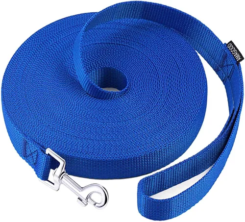 Miniatura 10 de AMAGOOD Correa larga para perro para entrenamiento de perros de 15, 20, 30, 50 y 100 pies de largo, para entrenamiento de perros medianos y Azul