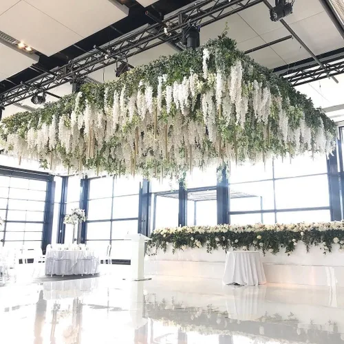 Miniatura 6 de U'Artlines Paquete de 12 (total de 43.2 pies), guirnalda colgante de ratán artificial de glicina falsa, flores de seda, decoración para el hogar