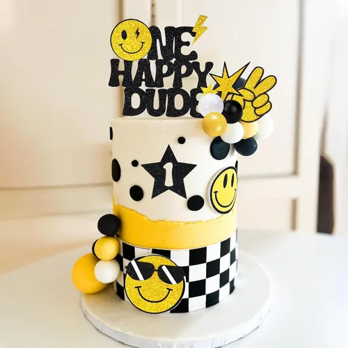 Miniatura 3 de 24 adornos para tartas de 1er cumpleaños, decoración hippie para cupcakes para boda, suministros de revelación de género (estilo 1)