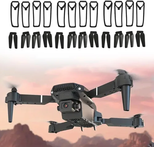 Miniatura 4 de Menolana Hélices Repuestos portátiles ligeros de alta dureza profesional con protectores de hélice, accesorios para drones para E88Pro E88, 3